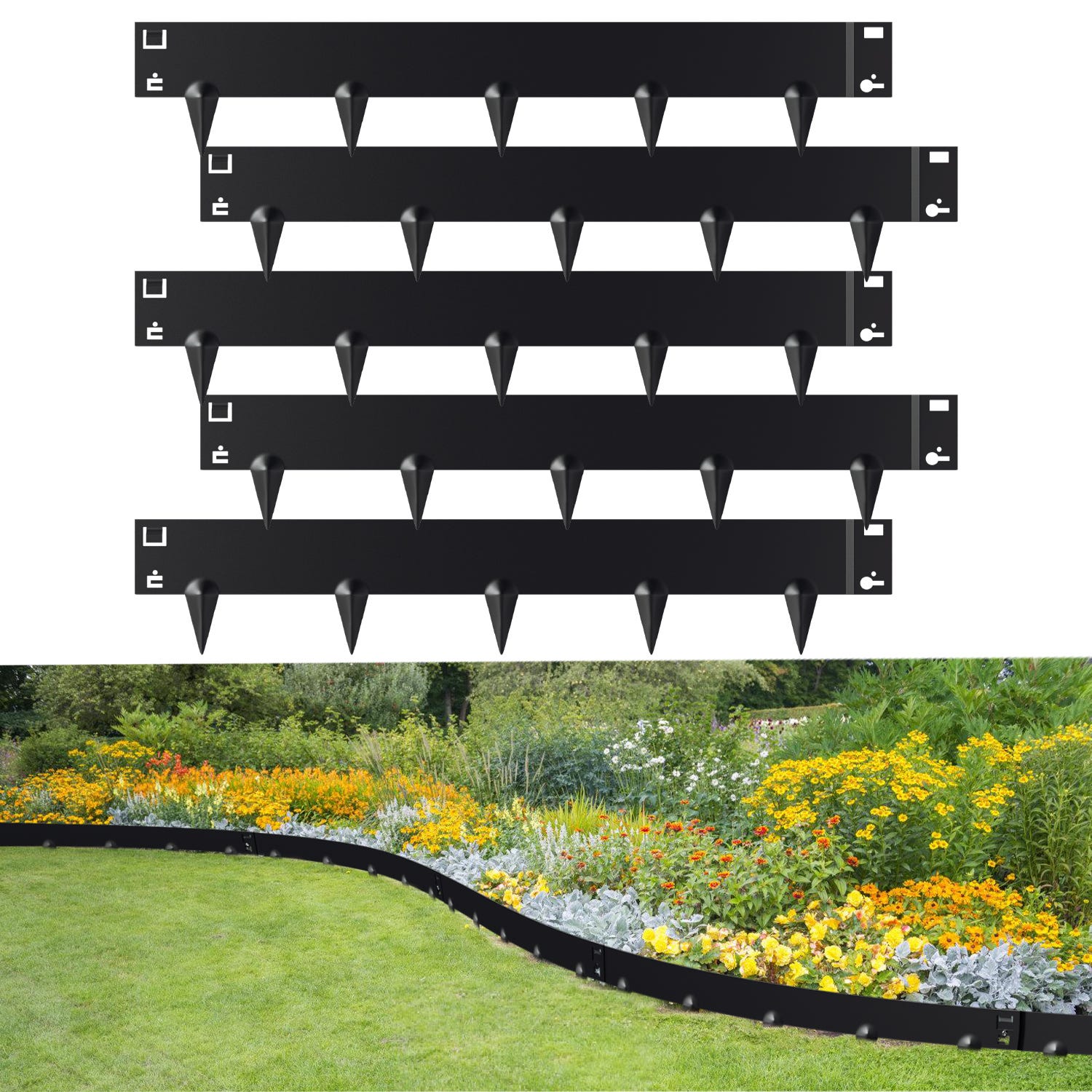 Bordure De Gazon IRKA Acier Corten 15 Cm × 20 M – Bordure Robuste Anti-Rouille, Aspect Rouille Noble Durable
