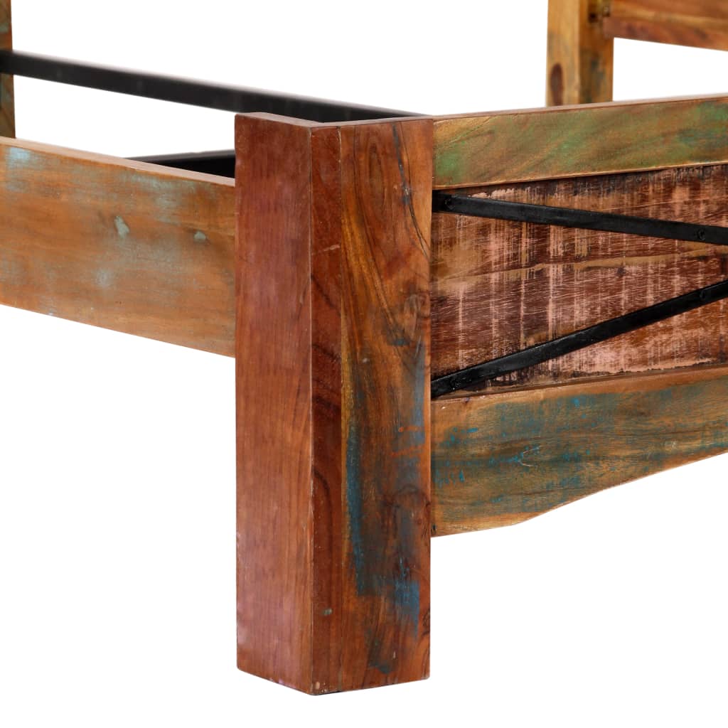 Cadre de lit sans matelas en bois de récupération massif 180 x 200 cm - 7