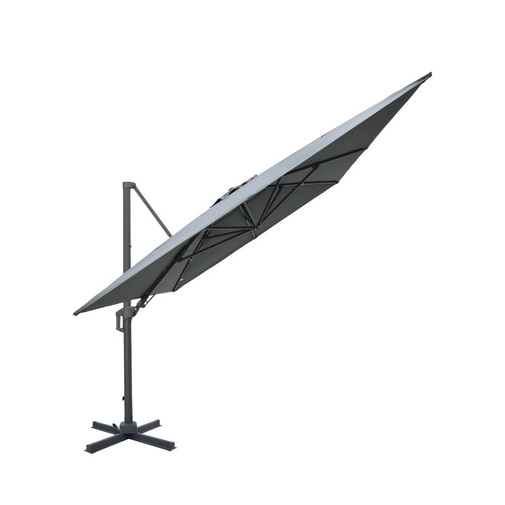 Veya - Parasol rectangulaire déporté en aluminium 3x4m - Gris foncé - 3