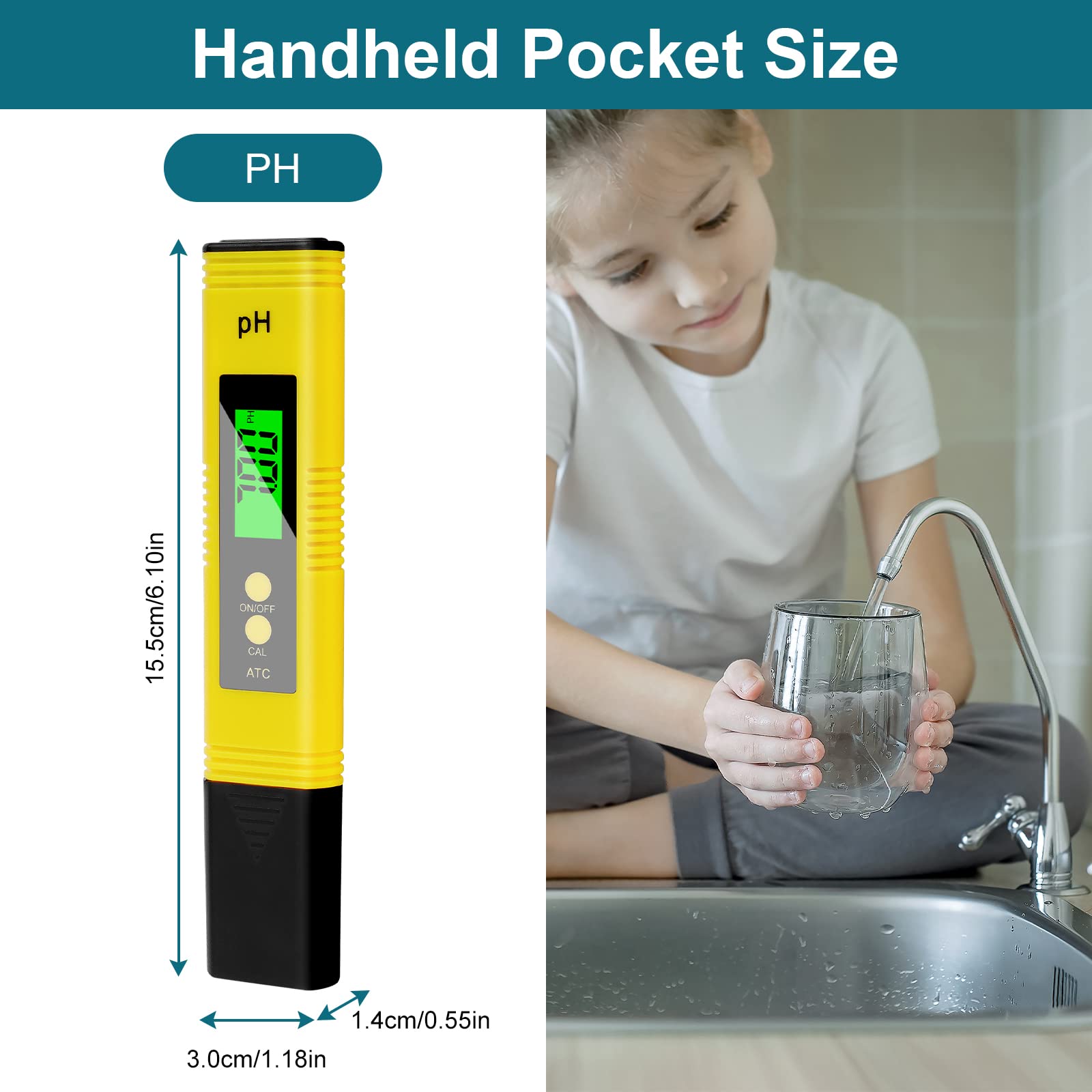 Testeur pH Numérique 4 en 1 Haute Précision 0.01 - Écran LCD pour Eau Potable, Piscine, Aquarium et Hydroponie - Analyse Qualité Eau Professionnelle - 2