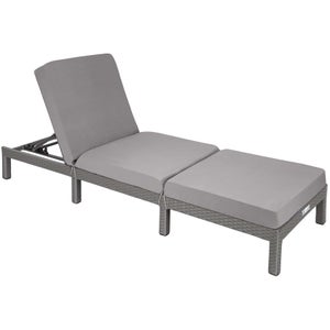 Tectake® Bain De Soleil Modulable En Résine Tressée | Toit Pliant, Coussins Inclus | Salon Jardin Extérieur