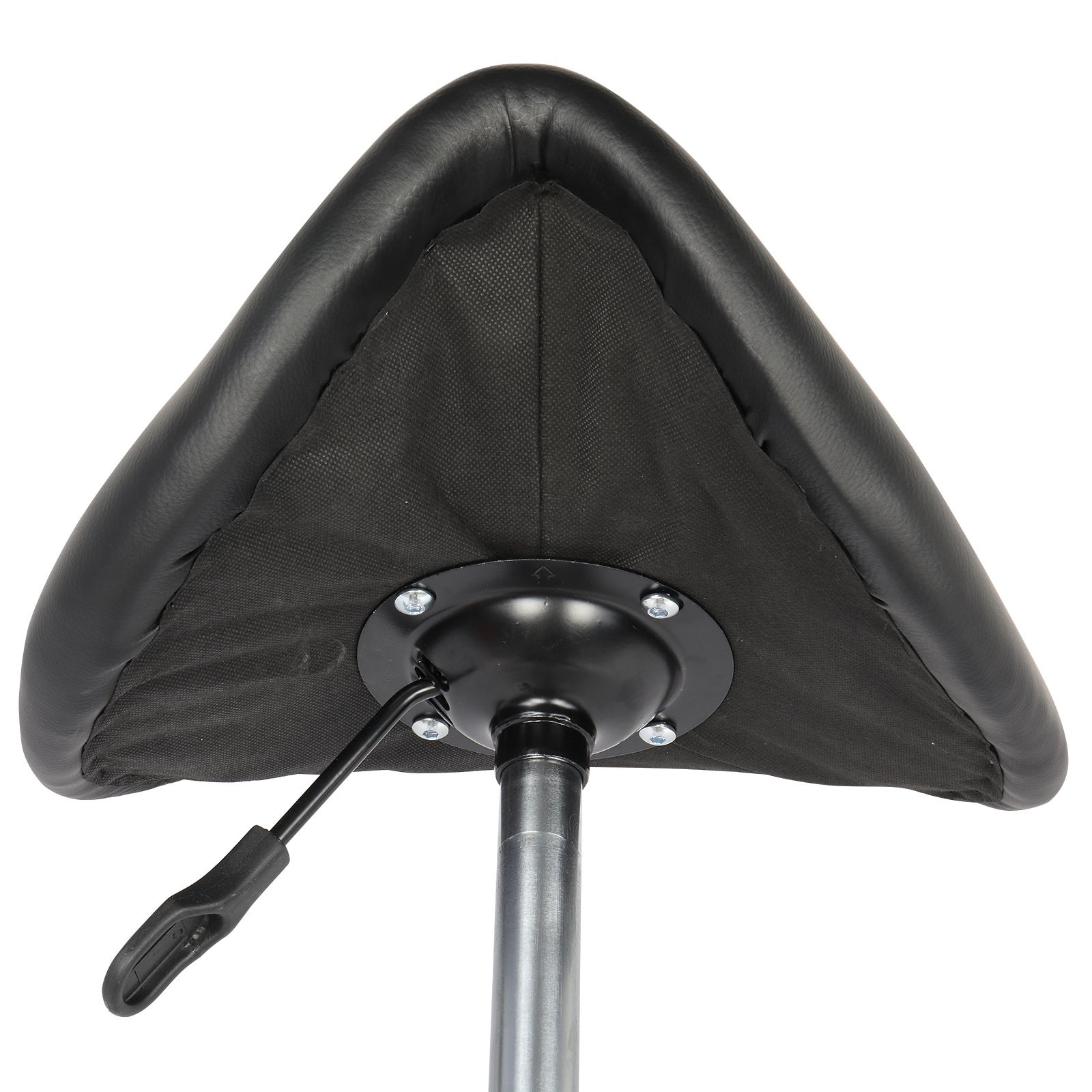 Tabouret bar Tabouret de Technicien en Similicuir avec Vérin à Gaz Certifié SGS,Roulettes en Nylon,150 kg,Noir,Assise en Forme de Selle Meuble cuisine - 8