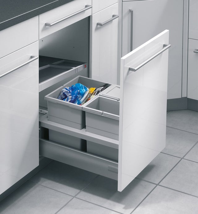 Poubelle de cuisine encastrable pour meuble coulissant 30L Hailo Separato K 450