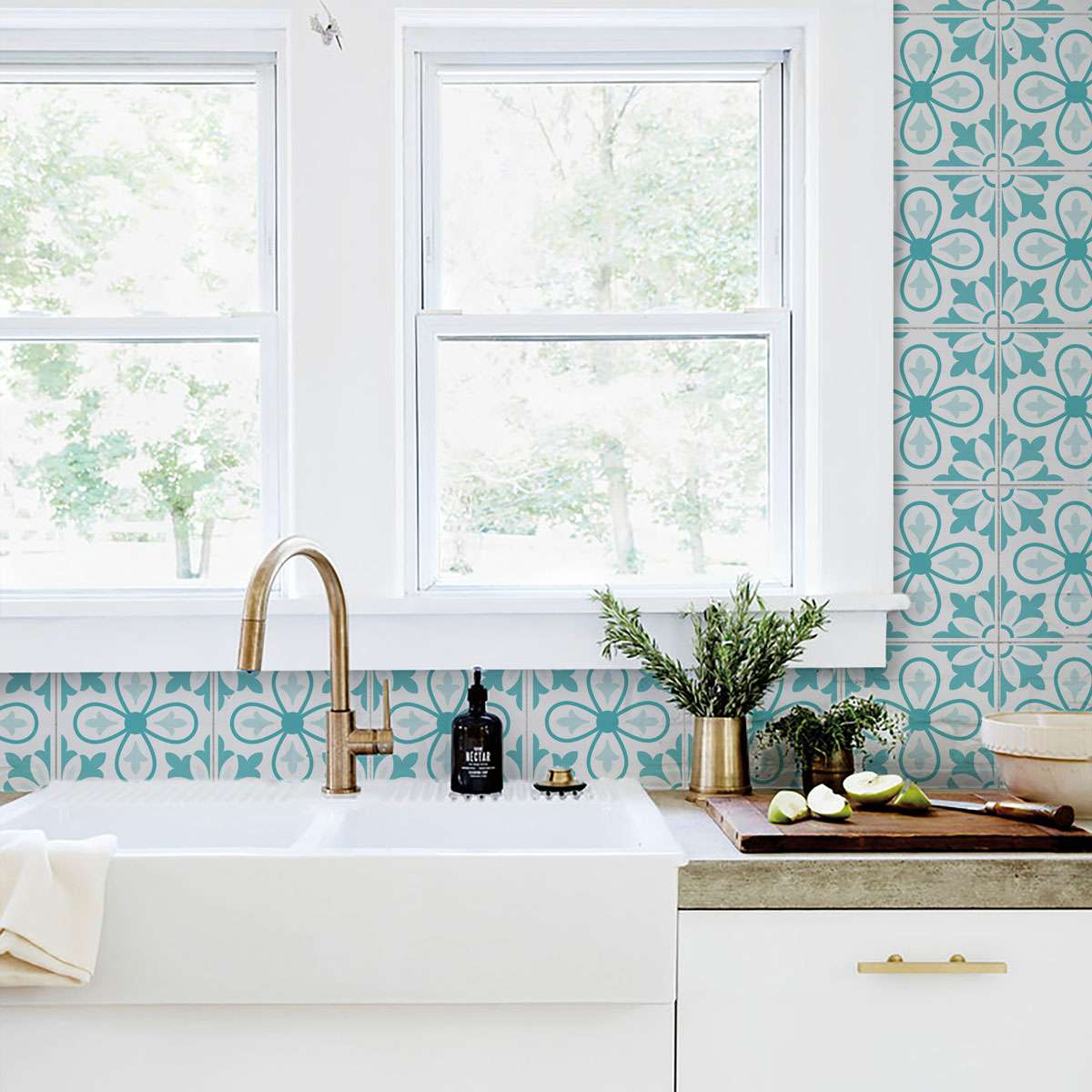 Ambiance Sticker Vinilos Autoadhesivos, Decoración De Paredes, Adhesivos De Azulejos Para Baño Y Cocina Nuances De Gris Romantique - 30 Vinilo Azulejos De 10 X 10 Cm