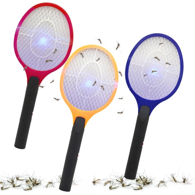 3X Scacciamosche Elettrico Anti Mosquito Killer Racchetta Scacciamosche Trappola Cattura Mosche