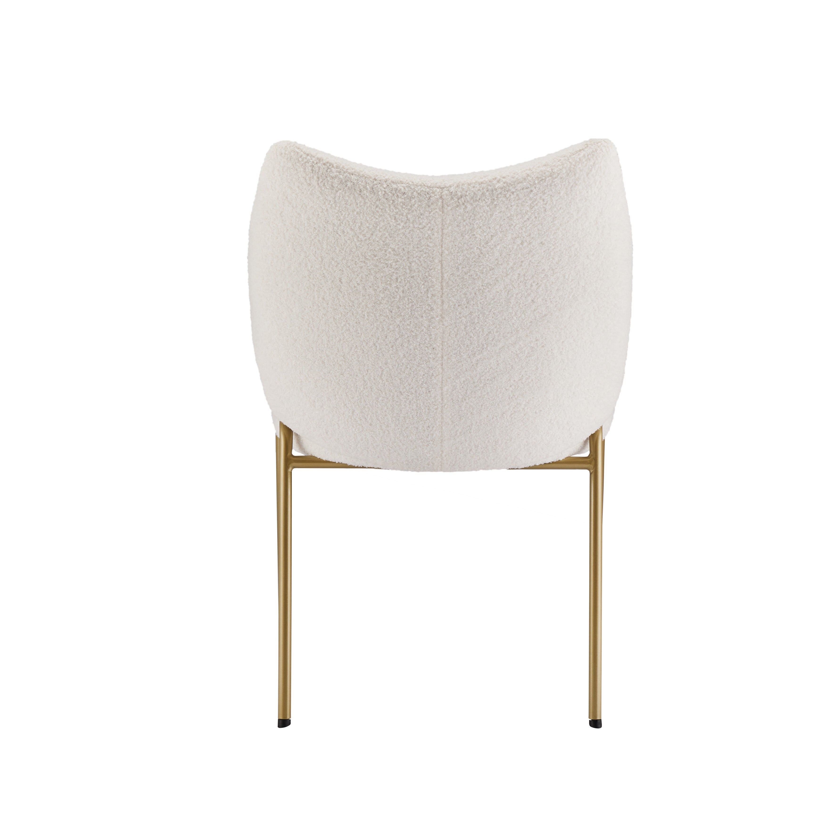 1 Chaise de salle à manger avec accoudoirs - tissu en sherpa - style moderne - Beige - 8