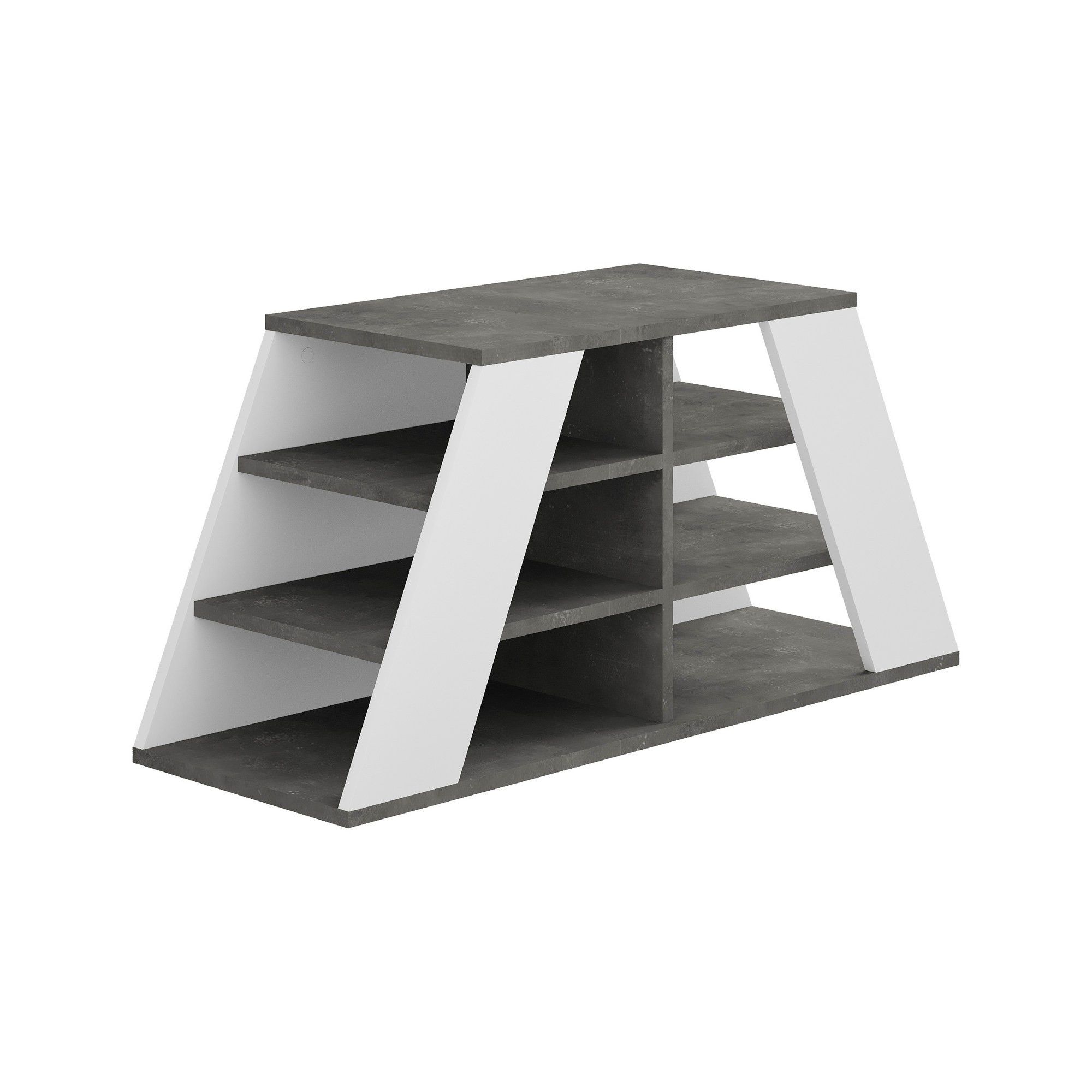 Pyramid Shoe Rack Zapatero Pyramid Shoe Bench Gris Blanco | Leroy Merlin