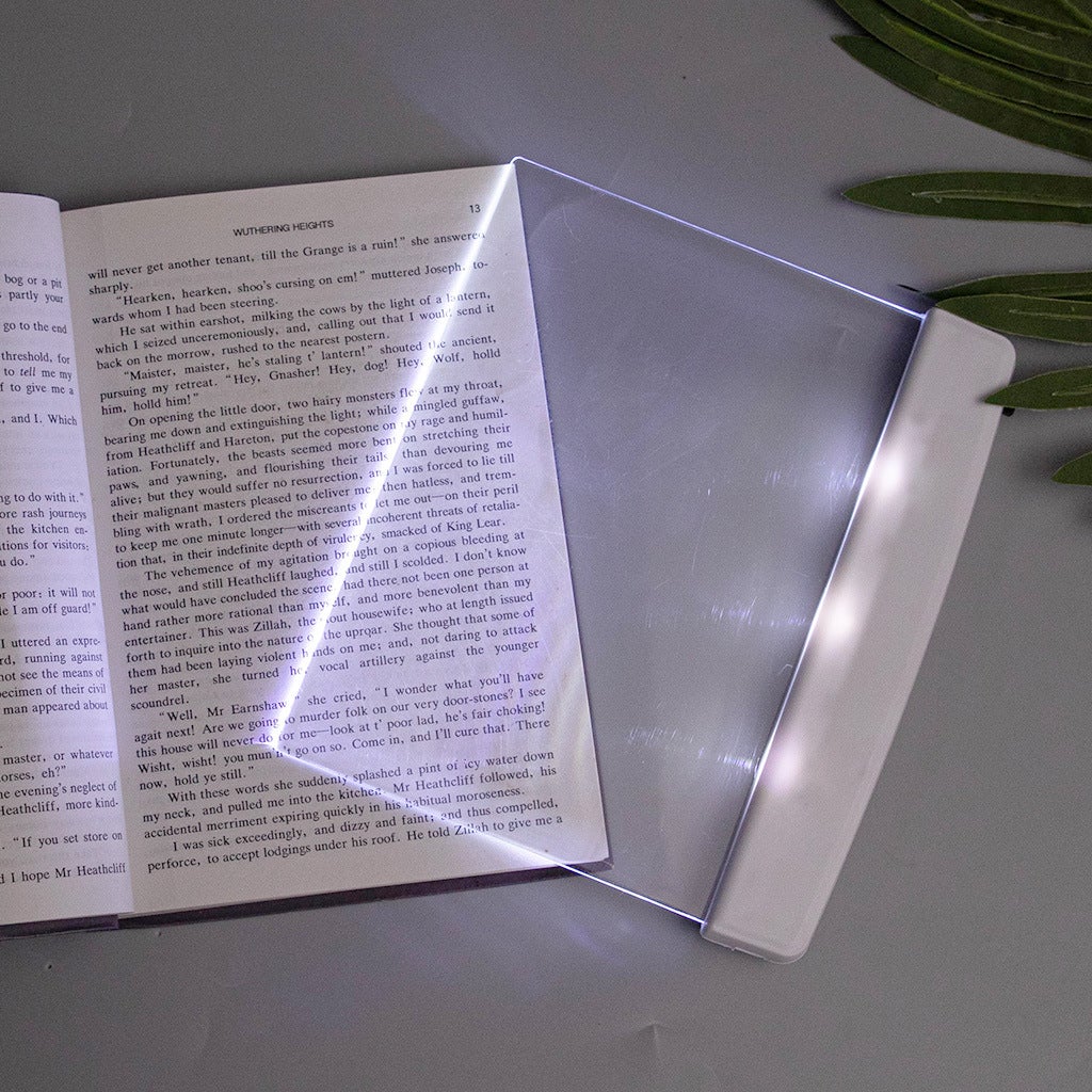 Lampada da libro piatta per leggere a letto di notte, LED trasparente, Luce a pagina intera,Pannello luminoso,Piastra,Pannello lampada wireless,Bianco - 2