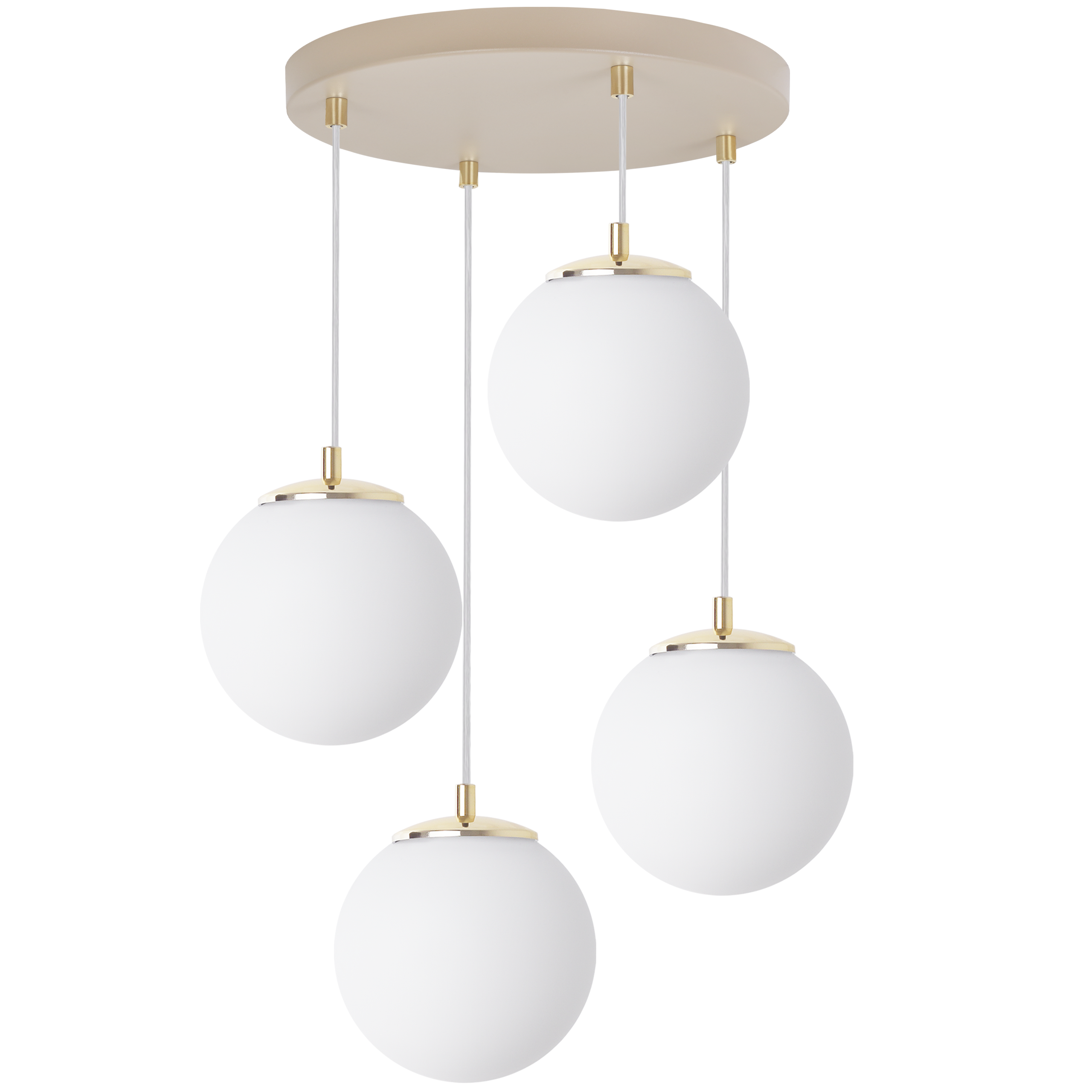 Lampa sufitowa wisząca Florence glamour okrągła 4xE14 kaszmirowy/biały/złoty Light Home LH