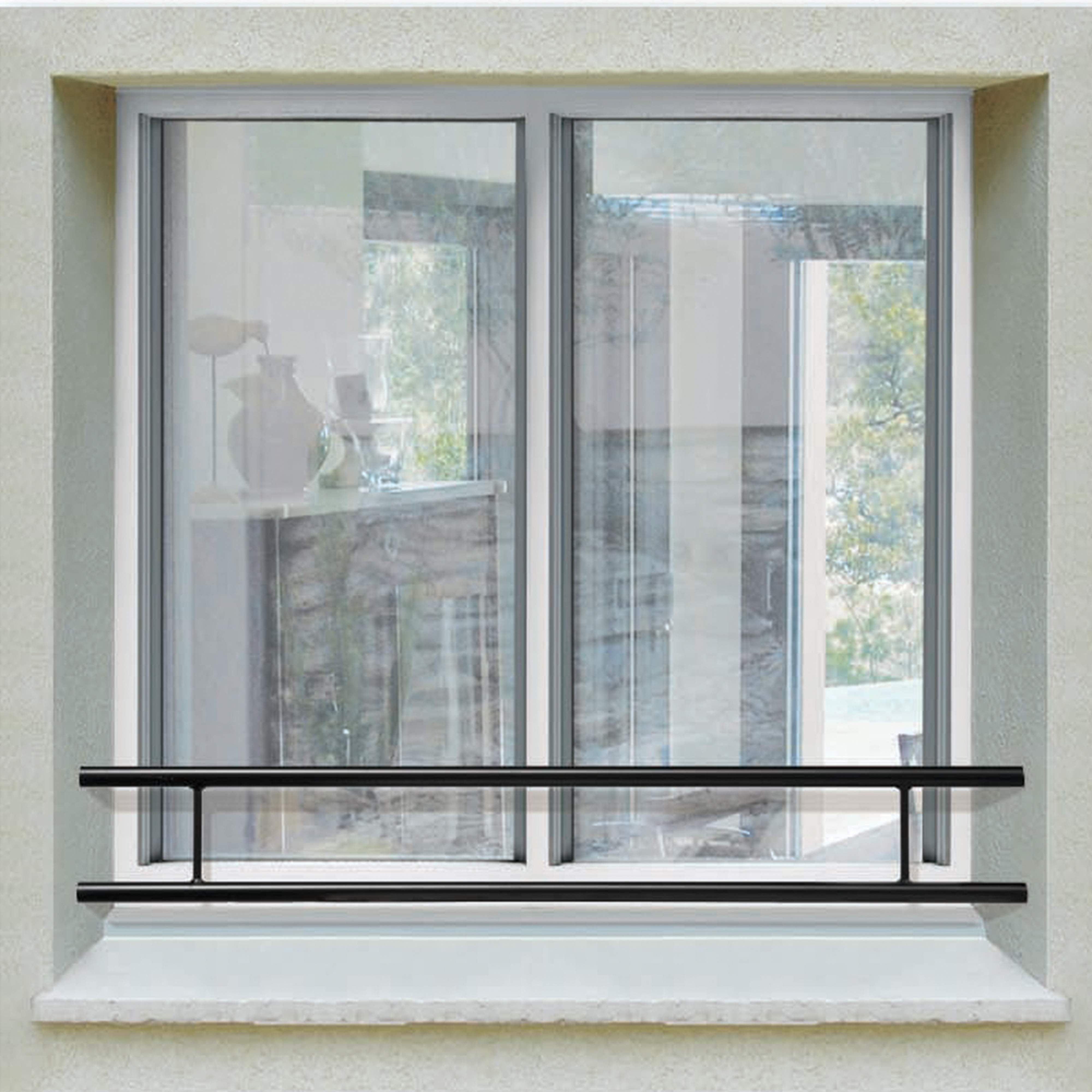 Barra de construcción 2 lisas - ventana de 150 cm (clasificación de mesa) - acero rectangular 20 x 40 mm - sellado por sellado