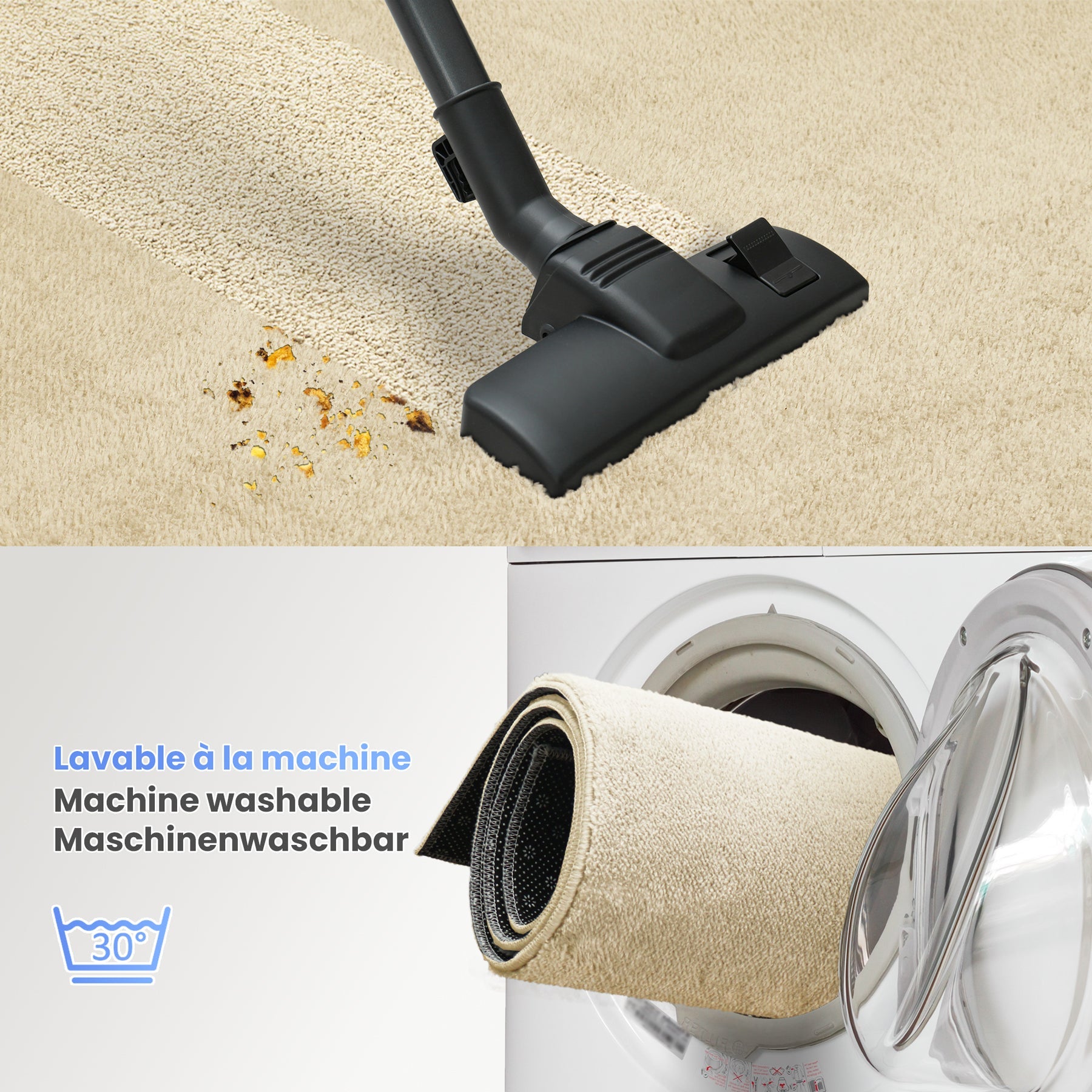 VOUNOT® Alfombra Moderna para Salón 160x230 cm, Beige - 5