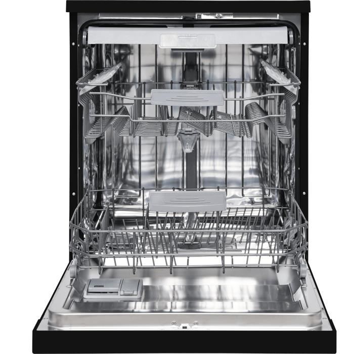 Lave-vaisselle pose libre CONTINENTAL EDISON - 15 couverts - Largeur 59,8 cm - Classe D - moteur induction - 39 dB - Noir - 2
