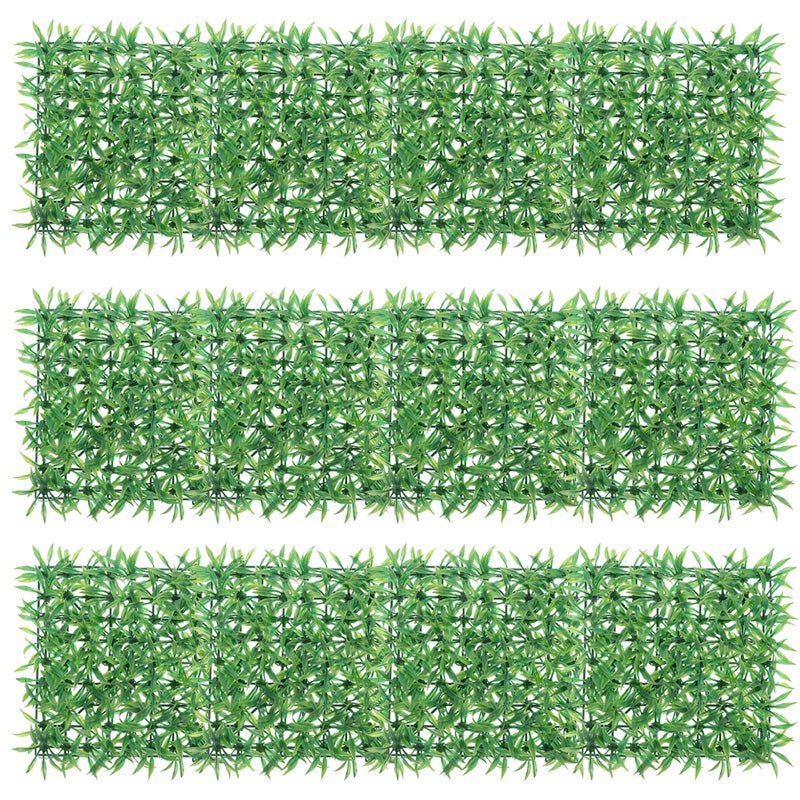 12 sztucznych roślin do użytku wewnętrznego i zewnętrznego, mata roślinna, panel ścienny do ogrodzenia, idealny do dekoracji ścian, 25 cm x 25 cm