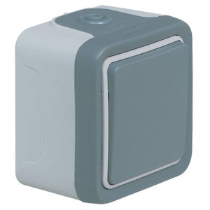 Poussoir NO Legrand Plexo IP55 10A - Gris, Composable, étanche, Référence 069540, Pour Installation électrique