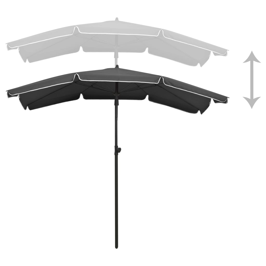 Parasol de jardin avec mât 200 x 130 cm anthracite 02_0008316 - 4