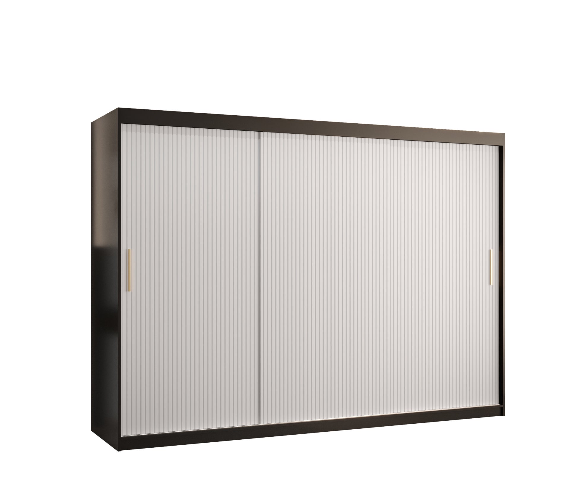 Szafa przesuwna garderoba RIFLO SLIM 1 250 x 62 x 200 cm Czarny + Biały - Abiks Meble