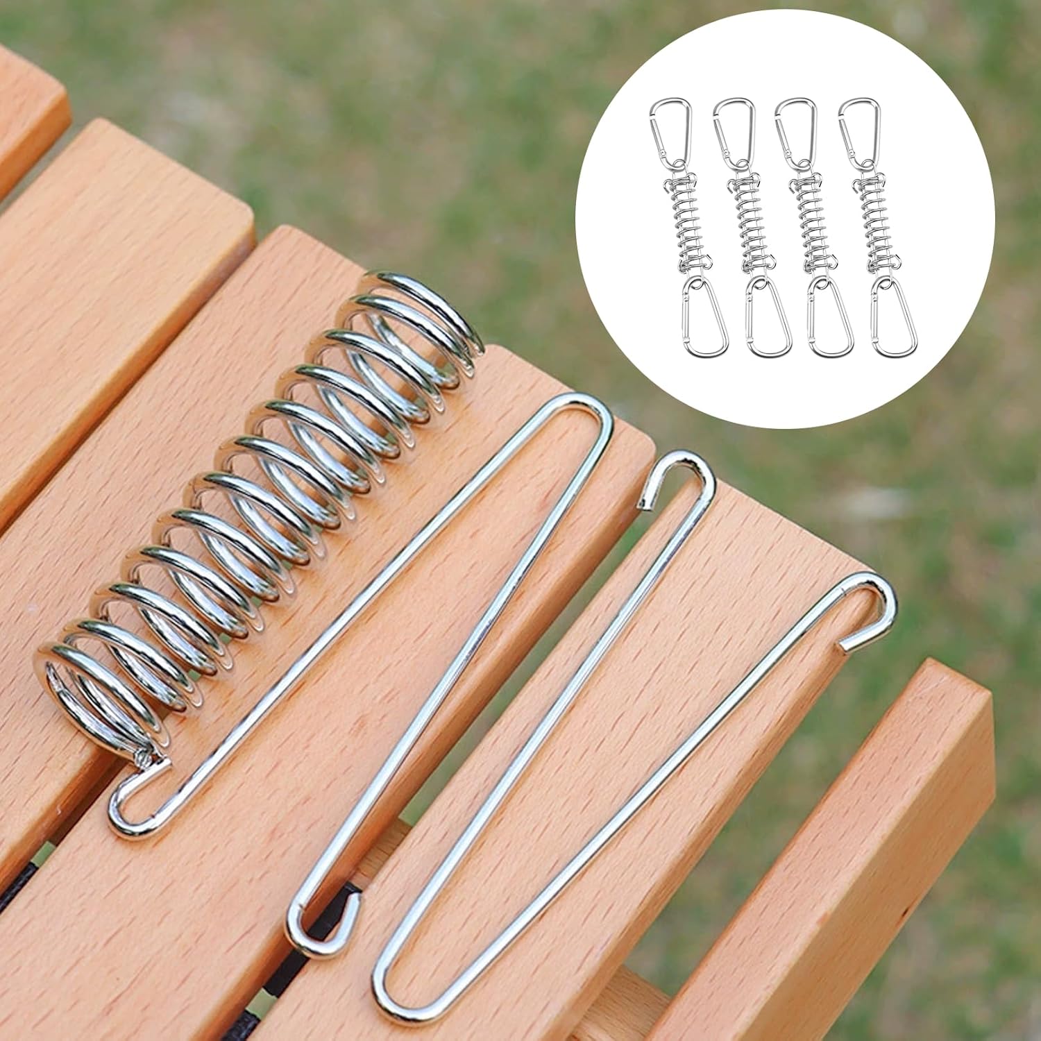 Lot de 4 Pcs Kit Fixation Voile D'Ombrage,Tendeur Voile Ombrage,Boucle à Ressort Accessoires de Fixation Toile Ombrage Avec Ressorts - 3