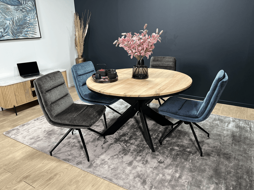 Table ronde extensible en chêne blanc 120 cm PALERME - 3