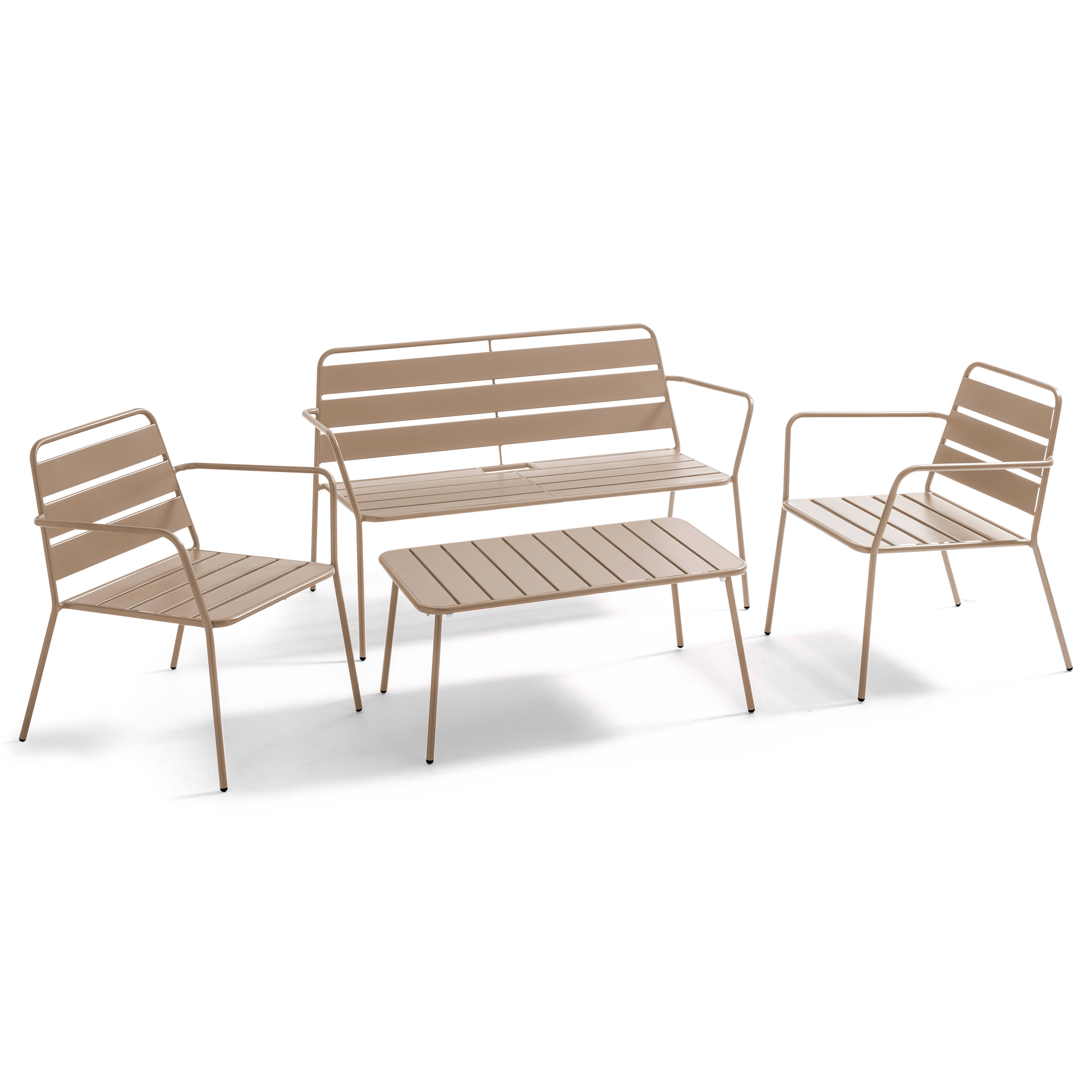 Table basse de jardin acier taupe 90 x 50 cm , Palavas - Oviala - 7