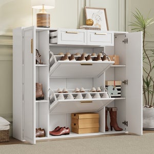 Generic Scarpiera moderna, con ante nascoste, organizer autoportante per riporre in modo ordinato il corridoio, design con ante a ribalta per eleganti scarpiere