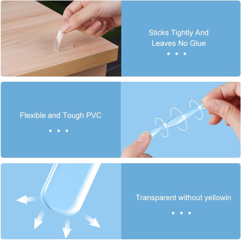 3pcs tampons de Protection Transparents,Pare-Chocs en Caoutchouc Tapis De Meubles Tapis Anti-Bruit Transparent pour Portes D'armoires,Salle de Bain - 3