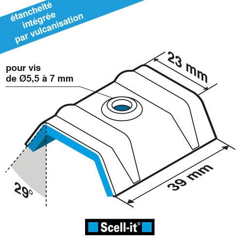 Kit 50 fixations bac acier sur bois Ø6,3 x 100 BLEU RAL5008 SCELL-IT - 5