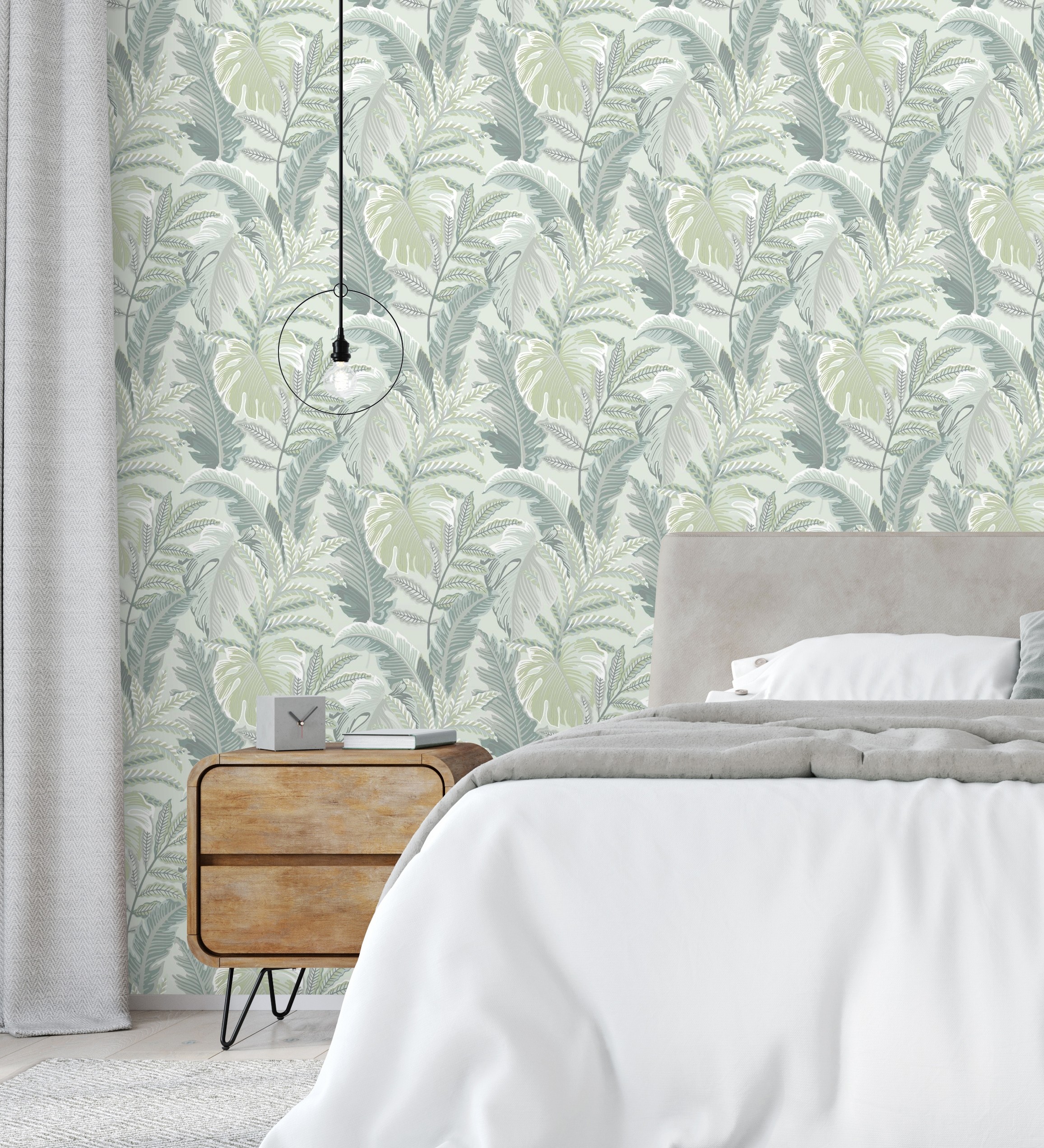 Papel pintado vinílico ecológico decorativo de hojas tropicales - palmer hill 680742 de gaulan - rollo de 10 m x 0,53 m