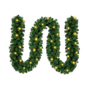 Guirlande Lumineuse De Noël 1,8 M Avec Pommes De Pin Et Baies - 50 LED Blanc Chaud - Minuterie 6h - HOMCOM