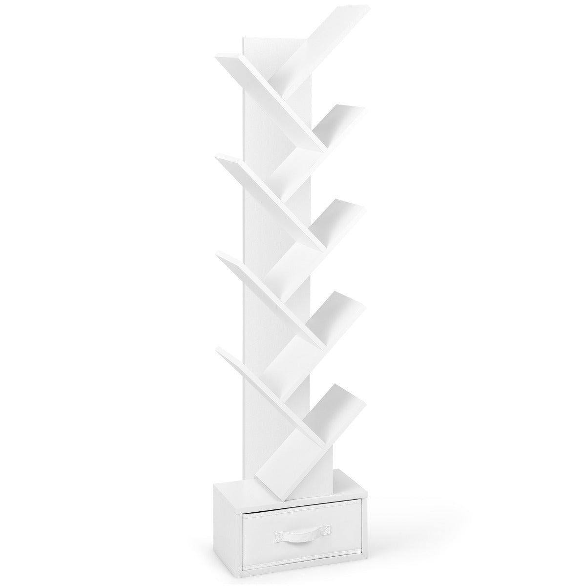 Essenza Estantería En Forma De Árbol Con 10 Estantes Y Cajón De Tela Para Libros Y Objetos – Blanco , Leroy Merlin
