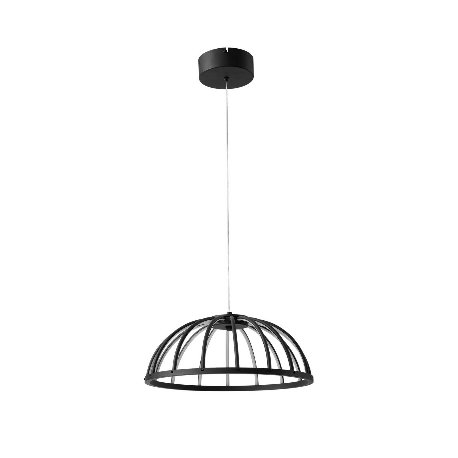 Lucande lámpara colgante led attea, negra, ø 40 cm, aluminio, lámpara colgante, lámpara, lámpara de techo, lámpara de techo, lámpara colgante