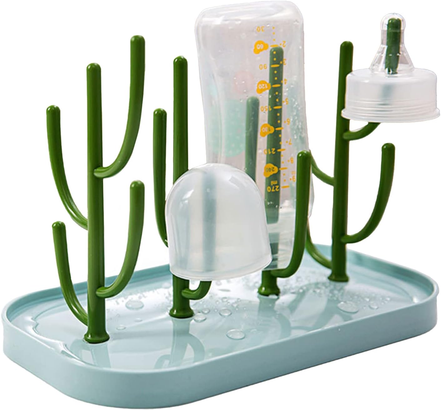 Niebieska suszarka do butelek dla niemowląt, składana suszarka do butelek, ociekacz do butelek w kształcie drzewa, syfon do butelek dla niemowląt, oci