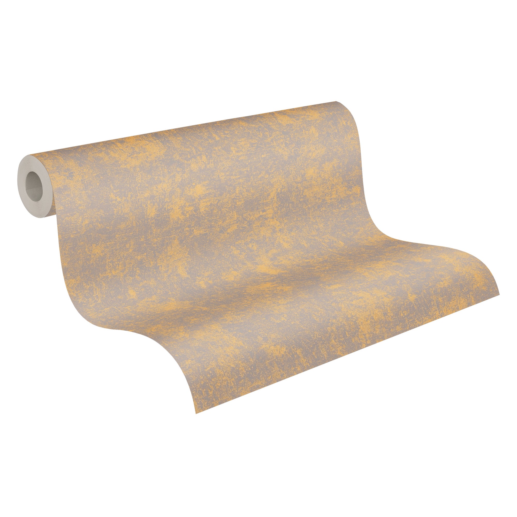Livingwalls, papel pintado no tejido, papel pintado unitario, papel pintado liso, rollo 10,05 m x 0,53 m, as389691, oro, gris