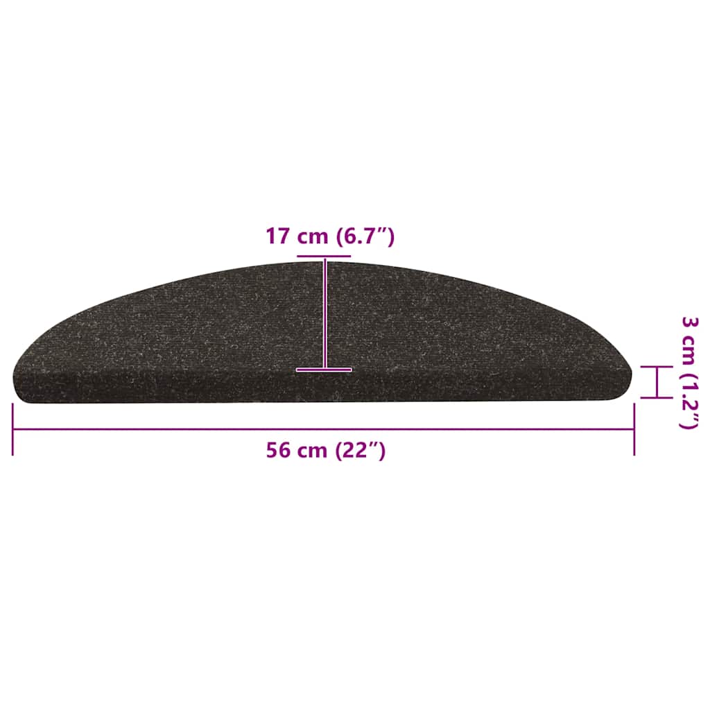Tapis d'escalier auto-adhésifs 20 pcs noir 56x17x3 cm - 8