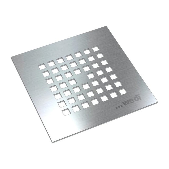 Grille d'évacuation wedi Fundo 6.1 carrée - avec cadre - inox massif - 115x115 mm - ép. 2,5 mm