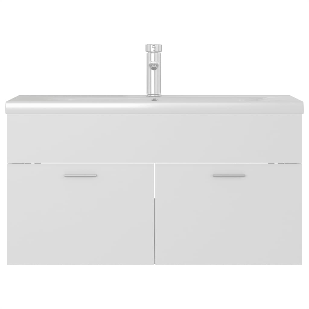 Maison Exclusive - Mobile con Lavabo Integrato Bianco in Legno Multistrato - 3