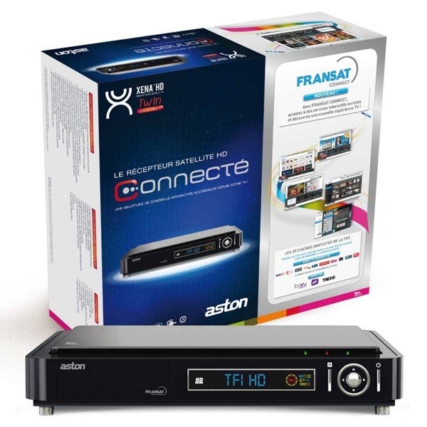 Décodeur satellite Double Tuner Fransat Connect ASTON XENA TWIN HD - PVR READY HDMI Chaînes TNT GRATUITES 2 Lecteurs de carte - 4