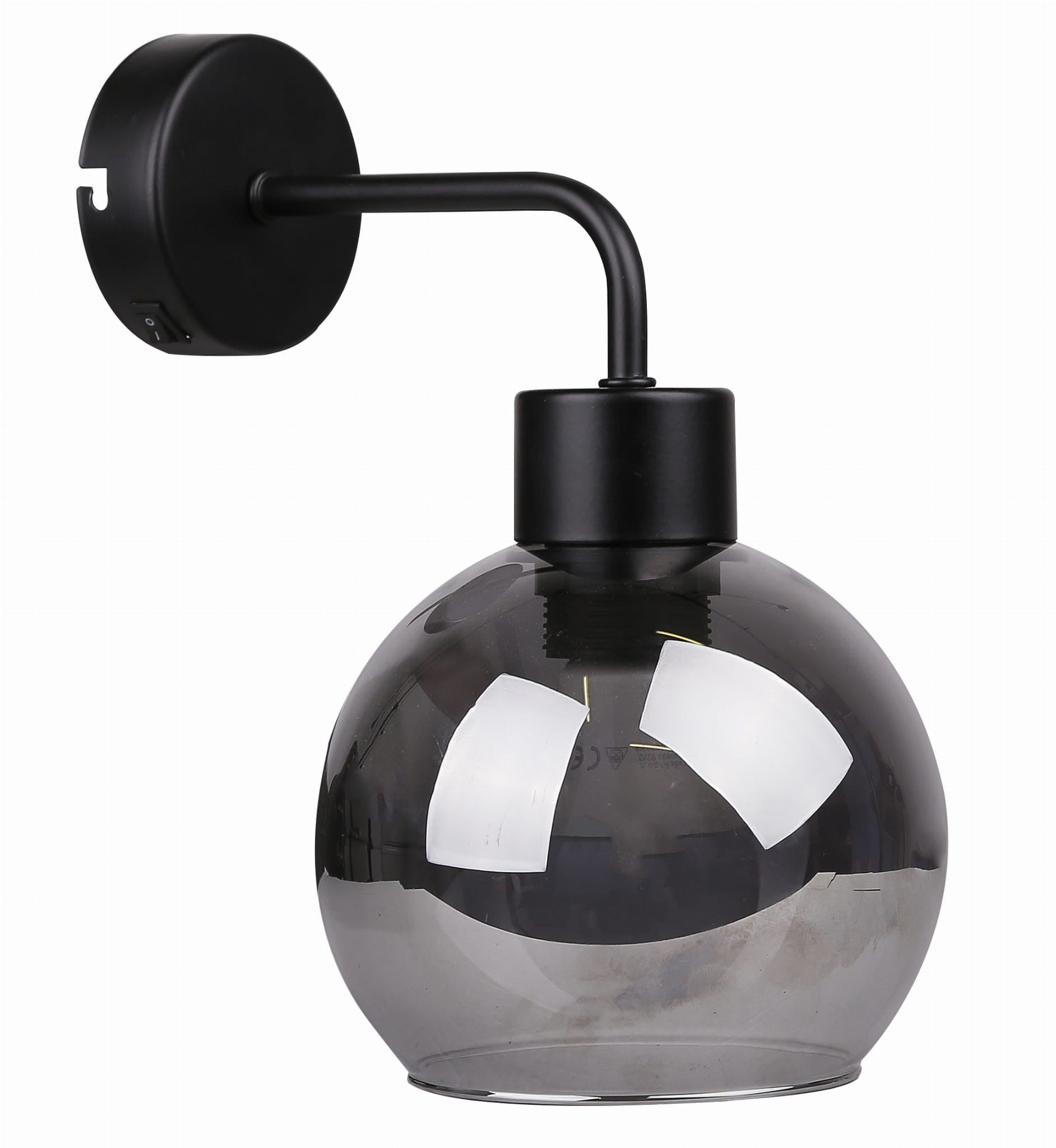 Kinkiet ścienny Lady czarny-dymiony 1xE27x40W wym: 25 x 22 x 15 cm szkło IP20 Candellux