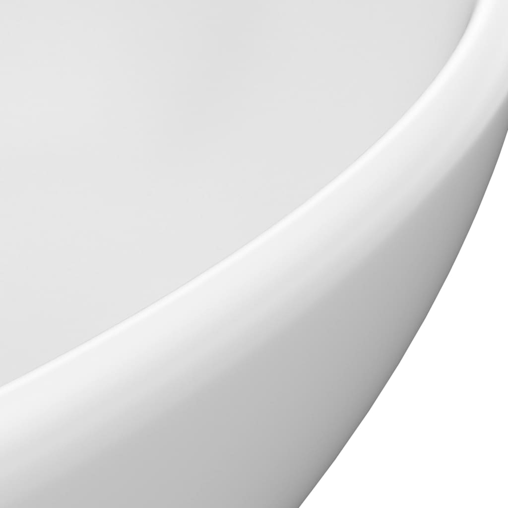 Lavabo ovale de luxe Blanc mat 40x33 cm Céramique - 8