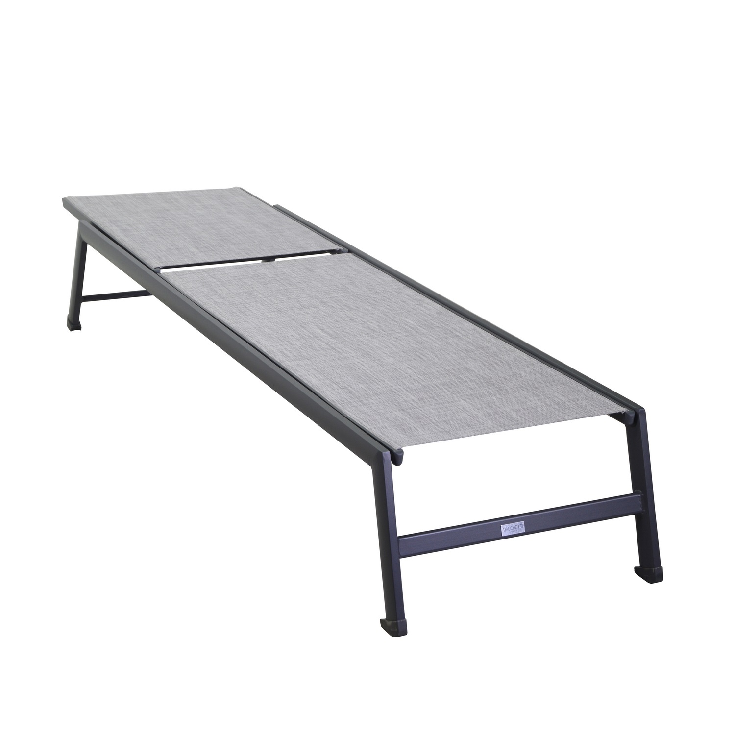Chaise longue bain de soleil Anthracite 195x55 cm h 31 cm en Aluminium mod. Cleveland - 2
