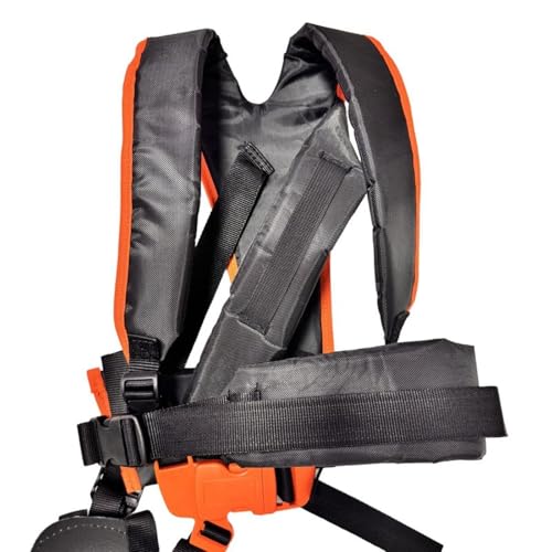 Lot de 2 bretelles rembourrées réglables pour tondeuses à gazon, taille-haies et tondeuses à gazon ; bandoulière pour tondeuse à gazon, orange-2. - 2