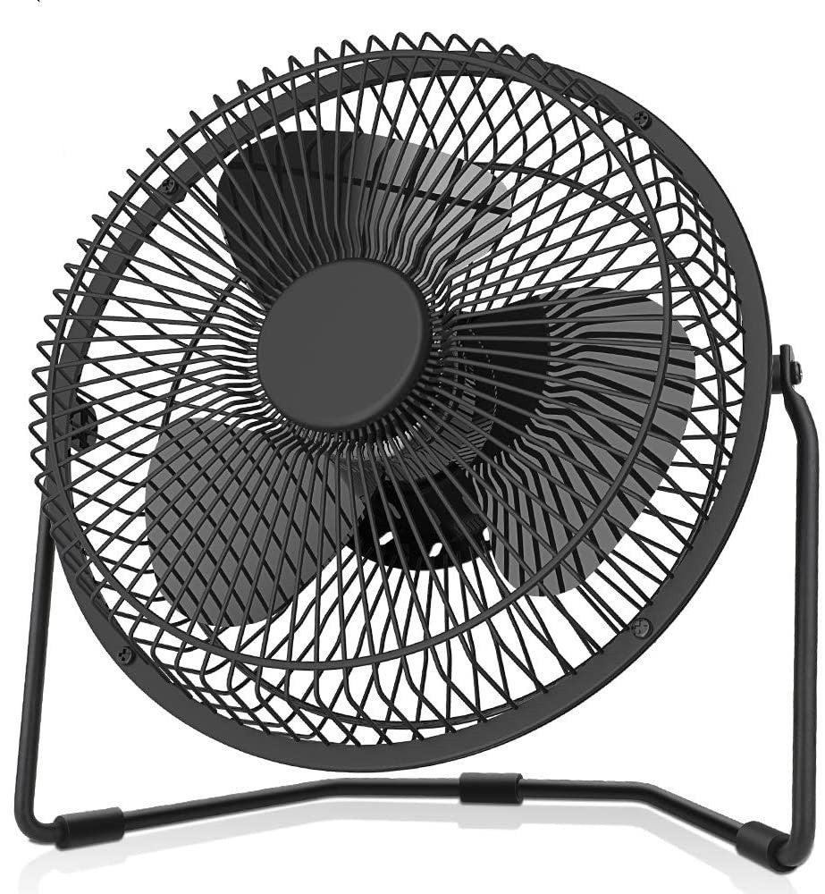 Wentylator zasilany bateryjnie, 8-calowy wentylator biurkowy USB, pojemność 5000 mAh i wydajny przepływ powietrza, przenośny, akumulatorowy wentylator