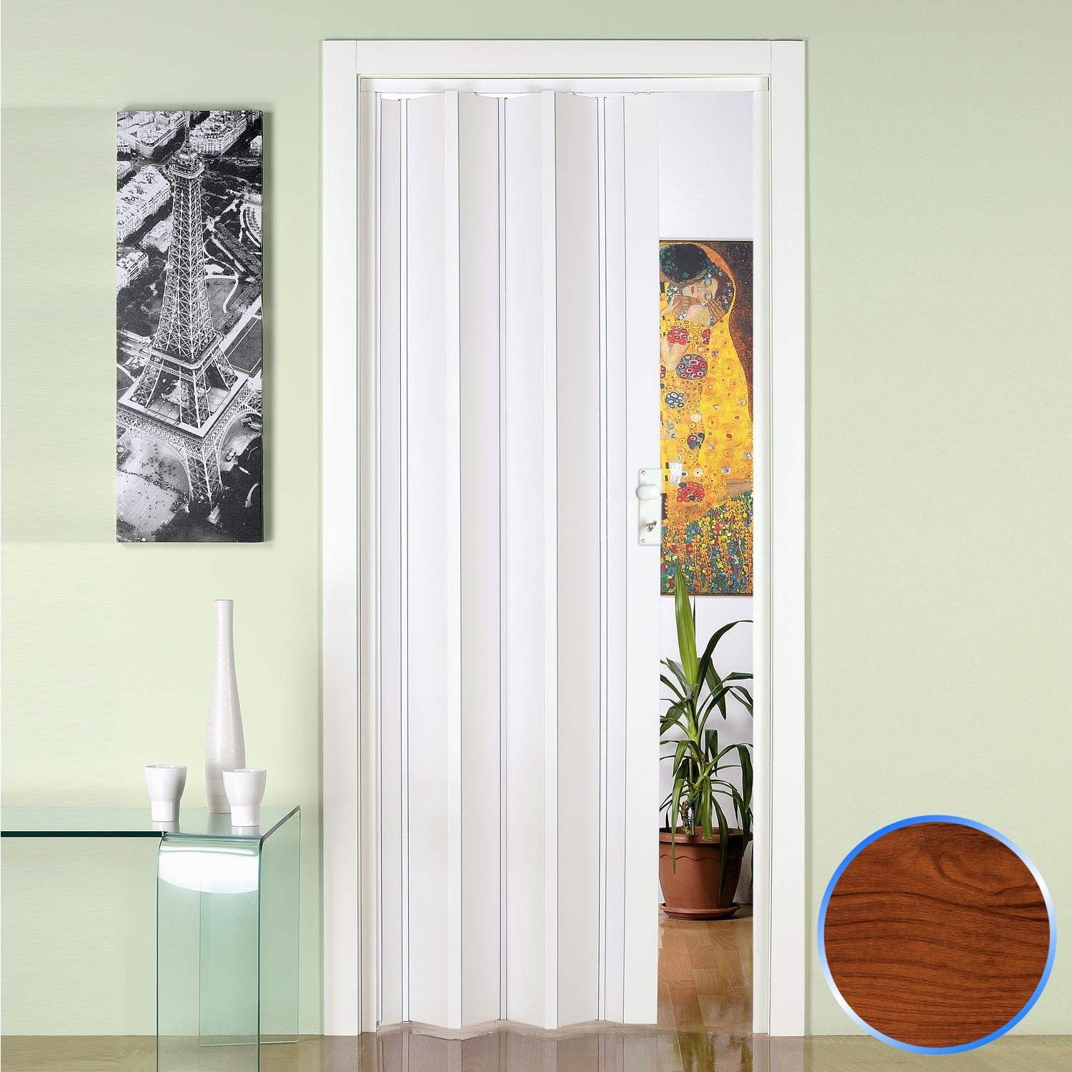 Puerta plegable de interior de pvc cerezo 88,5x214 cm mod.luciana