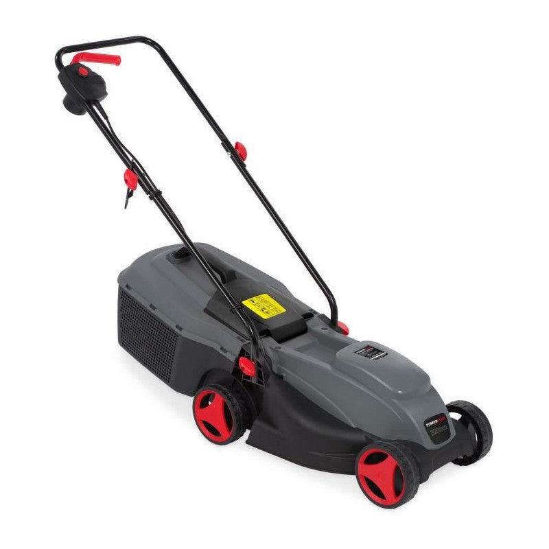 Tondeuse Largeur Coupe 320 Mm Tondeuse à Gazon électrique RURIS RXE1200 - 1200W, Coupe 32 Cm, Bac 30L - Hauteur Réglable 25/45/60 Mm - Manche Pliable