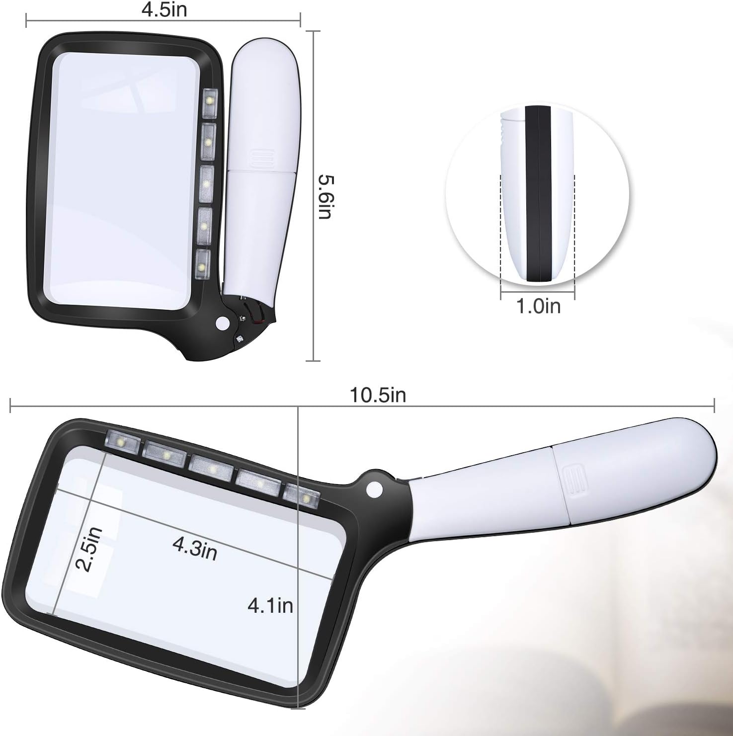 Loupe Lumineuse Rechargeable 4X - Idéale Pour Lire Facilement, Même Pour Les Yeux Fatigués