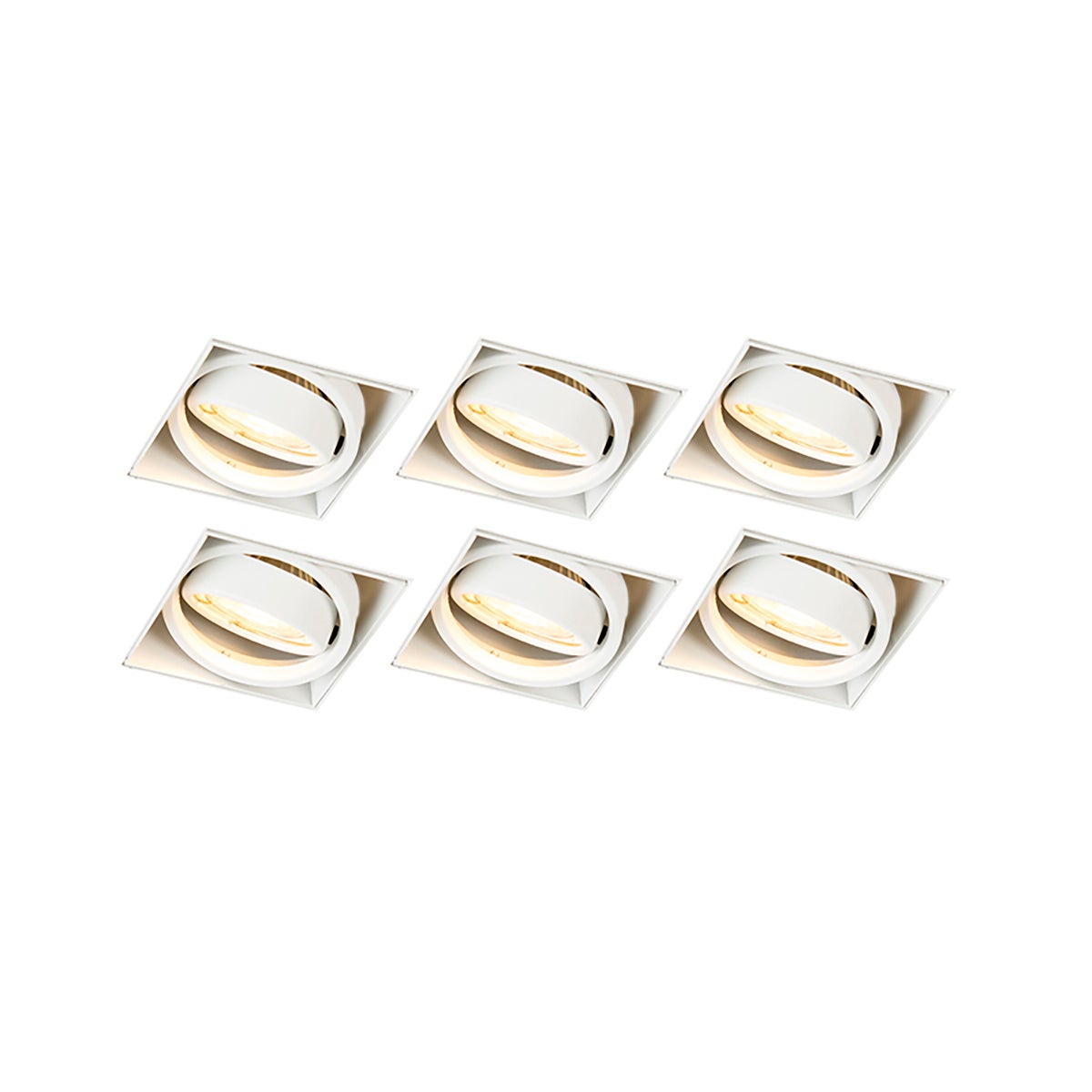 Qazqa reflektory wpuszczane - Oneon Trimless 50 - biały, 8.8cm, kwadratowy, IP20wewnętrzne, zestaw 6