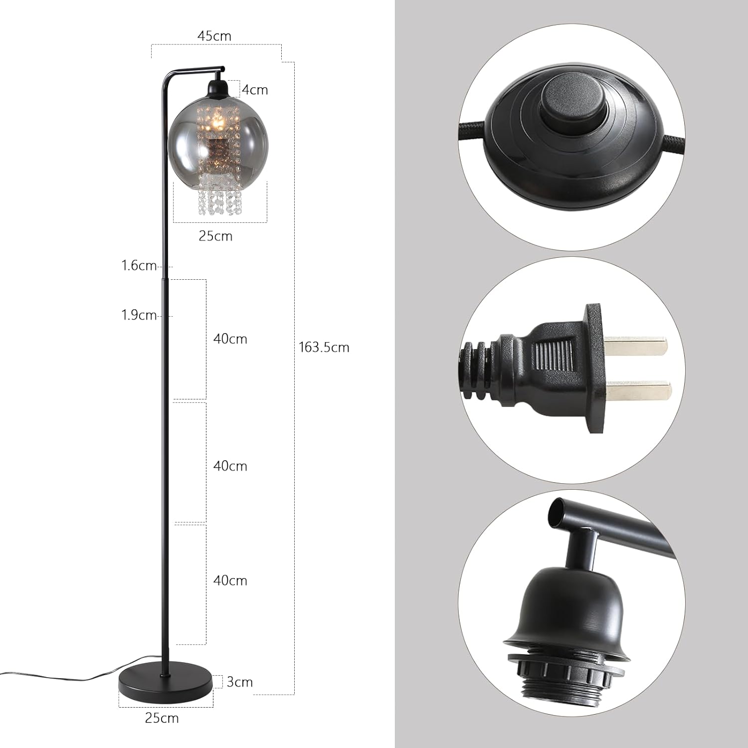 Lampada da Terra Salotto, Lampada da Terra Vintage, Lampada da Terra Gonna Erba Creativa e Personalizzata per Soggiorno Casa di Lettura Camera da Letto Arredamento per L'Ufficio, Atmosfera Nordica