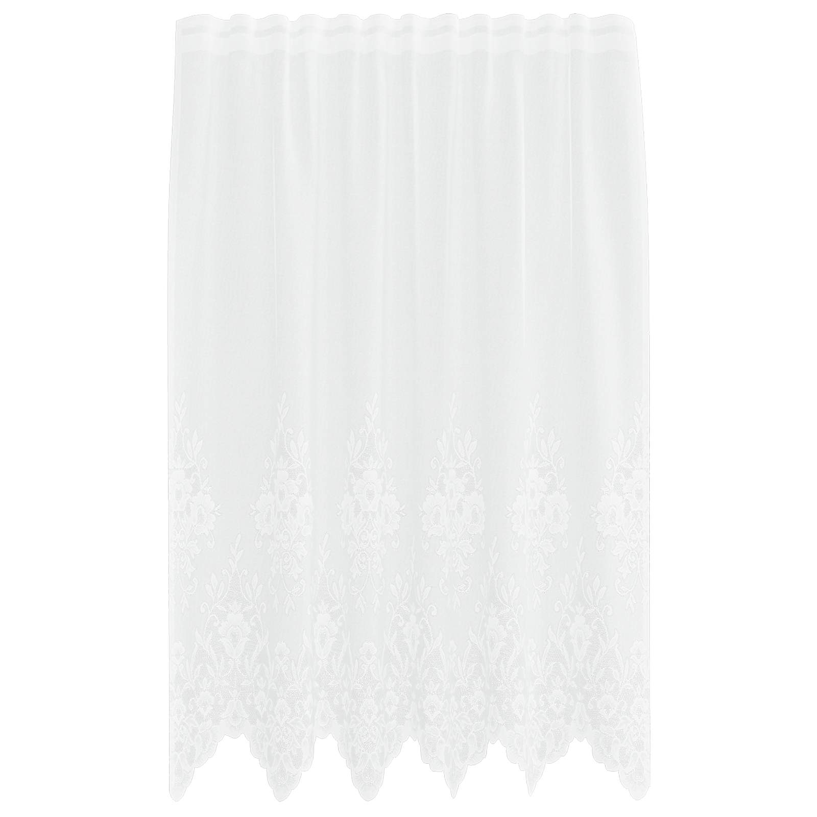 Firanka Koronkowa z zasłonami Biały 180 x 150 cm Poliester vidaXL - 2