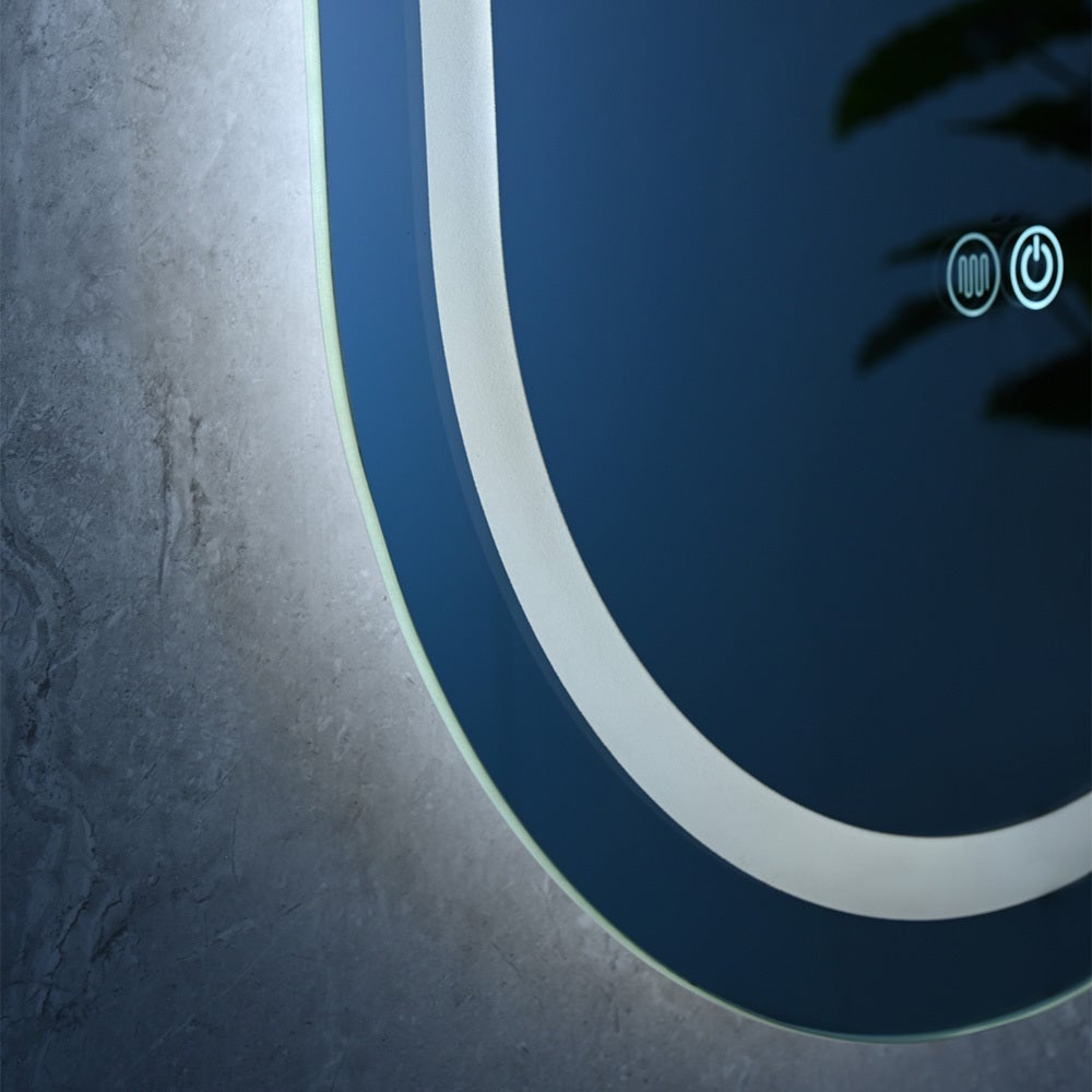 Miroir salle de bain LED ovale 45x90cm anti buée et LED 3 couleurs - 3