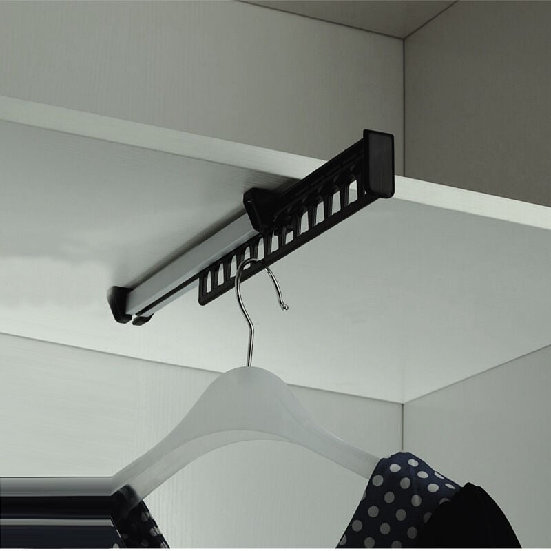 Wieszak, wysuwany wieszak do szafy, wieszak na ubrania, mieści 12 wieszaków, długość 315 mm, 1 sztuka