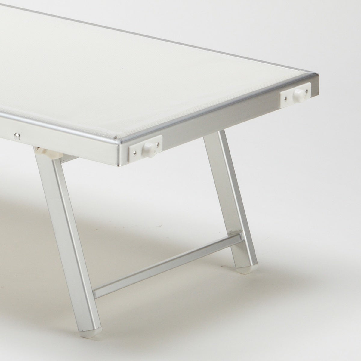 2 Lettini spiaggia mare prendisole professionali in alluminio Santorini - Bianco - 9